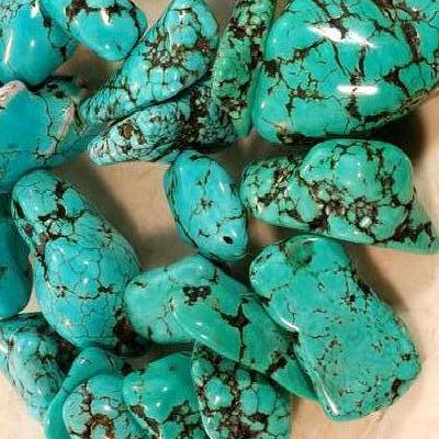 Ptq 027b lot perle turquoise naturelle bleue 20x15 achat vente loisirs creatifs