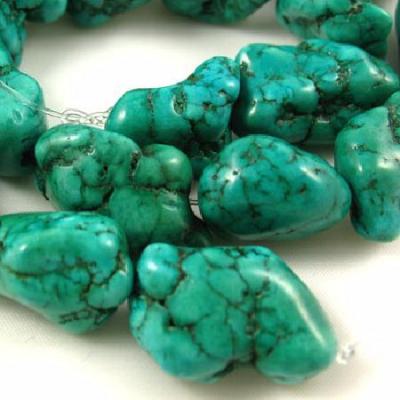 Ptq 026a lot perle turquoise naturelle bleue 20x15 achat vente loisirs creatifs