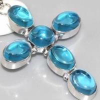 Qz 0057c croix pendant pendentif quartz bleu achat vente