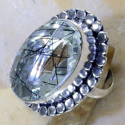 Qz 0093a bague t58 quartz tourmaline achat vente bijou argent 925