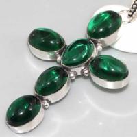 Qz 0109b croix chretienne quartz vert argent achat vente bijou 925