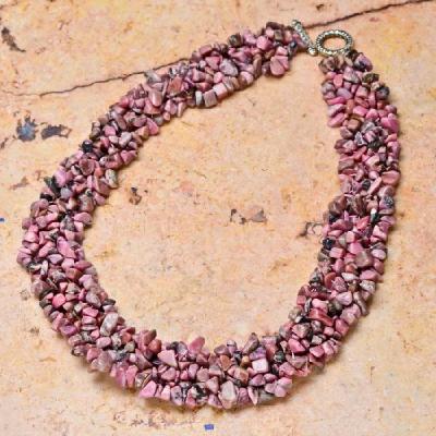 Rod 005d collier rhodonite parure sautoir achat vente bijou pierre naturelle lithotherapie 1