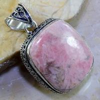 Rod 007a pendant pendentif rhodonite achat vente bijou pierre naturelle lithotherapie argent 925