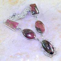 Rod 028a collier parure sautoir rhodonite achat vente bijou lithotherapie argent 925