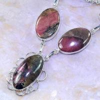 Rod 028b collier parure sautoir rhodonite achat vente bijou lithotherapie argent 925