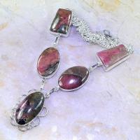 Rod 028d collier parure sautoir rhodonite achat vente bijou lithotherapie argent 925