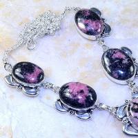 Rod 038c collier parure sautoir rhodonite achat vente bijou lithotherapie argent 925