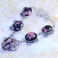 Rod 038d collier parure sautoir rhodonite achat vente bijou lithotherapie argent 925