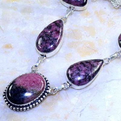 Rod 039b collier parure sautoir rhodonite achat vente bijou lithotherapie argent 925