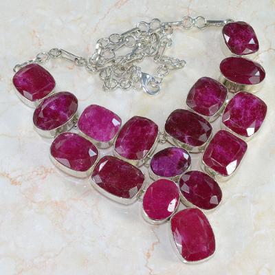 Ru 0042a collier parure rubis argent 925 achat vente 1