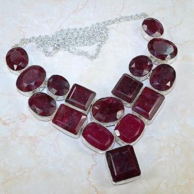 Ru 0056a collier parure rubis argent 925 achat vente 1