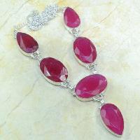 Ru 0318a collier parure sautoir rubis argent 925 achat vente