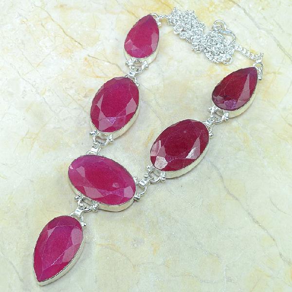 Ru 0318c collier parure sautoir rubis argent 925 achat vente