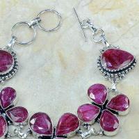 Ru 0329c bracelet porte bonheur trefle rubis cachemire bijou argent 925 achat vente