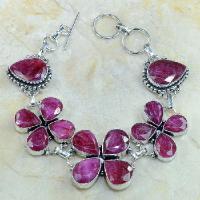 Ru 0329d bracelet porte bonheur trefle rubis cachemire bijou argent 925 achat vente