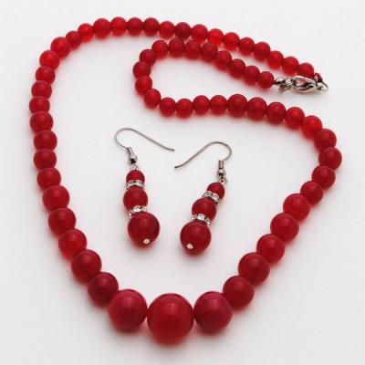 Ru 0385c collier parure sautoir boucles oreilles rubis argent 925 achat vente 1