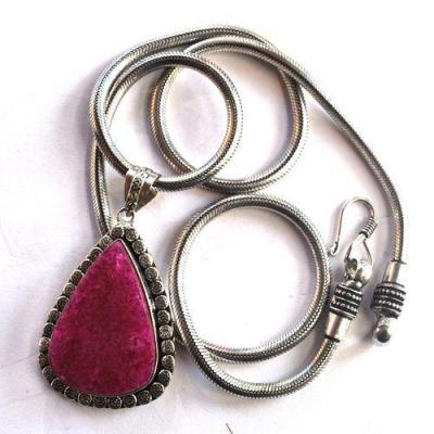 Rub 057 pendentif pendant 60mm rubis 26x40mm argent925 1