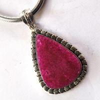 Rub 057 pendentif pendant 60mm rubis 26x40mm argent925 4