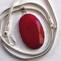 Rub 059 pendentif pendant chaine rubis 32x54mm argent925 1