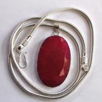 Rub 059 pendentif pendant chaine rubis 32x54mm argent925 3