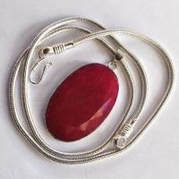 Rub 059 pendentif pendant chaine rubis 32x54mm argent925 4