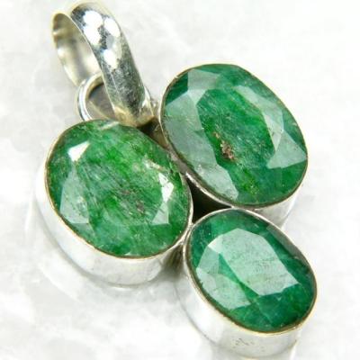 Em 0939b pendant pendentif emeraude 10x8mm 7gr orientale achat vente bijoux argent 925