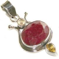 Rub 091a pendentif 50mm 14x18mm pendant rubis argent925