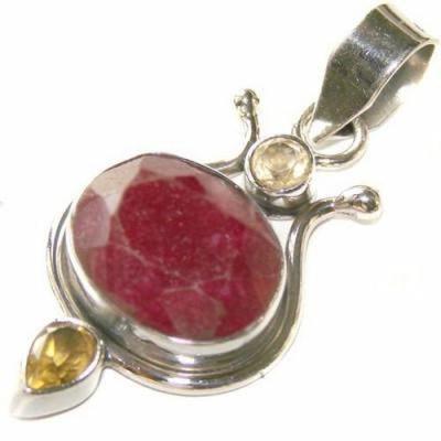 Rub 091b pendentif 50mm 14x18mm pendant rubis argent925