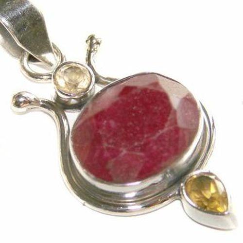 Rub 091c pendentif 50mm 14x18mm pendant rubis argent925