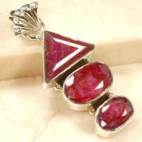 Rub 092a pendentif 45mm 10x12mm pendant rubis argent925