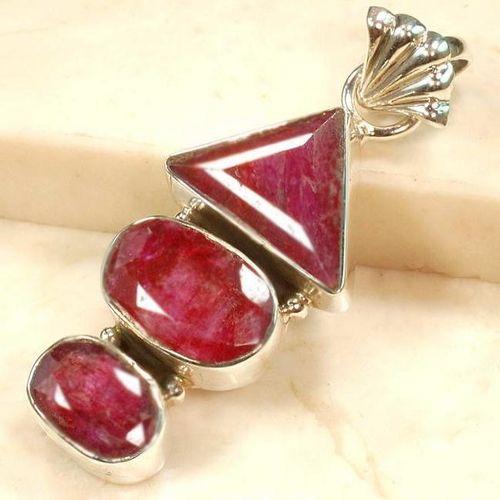 Rub 092b pendentif 45mm 10x12mm pendant rubis argent925