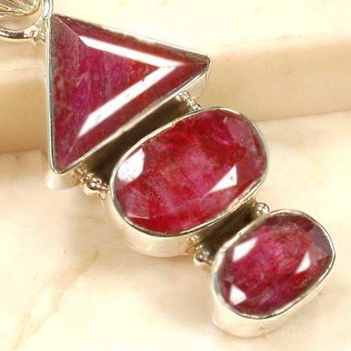 Rub 092c pendentif 45mm 10x12mm pendant rubis argent925