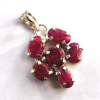 Rub 093 pendentif chaine 45mm rubis 8x10mm argent925 3