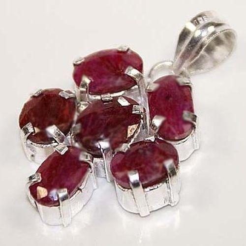 Rub 093a pendentif 45mm 10x12mm pendant rubis argent925