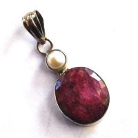 Rub 095 pendentif pendant 35mm rubis argent925 1