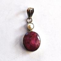 Rub 095 pendentif pendant 35mm rubis argent925 2