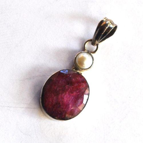 Rub 095 pendentif pendant 35mm rubis argent925 3