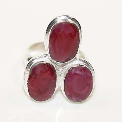 Rub 101a bague chevaliere t58 rubis 7gr argent925