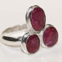 Rub 101d bague chevaliere t58 rubis 7gr argent925