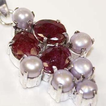 Rub 105b pendentif pendant rubis 17gr cachemire perle 14gr achat vente bijou argent 925