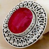 Rub 107a bague chevaliere t57 rubis 10gr argent925