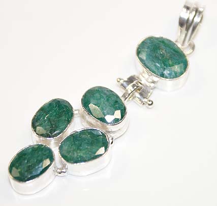 Rub 111 pendentif emeraude argent 925