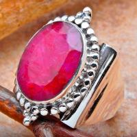 Rub 117b bague chevaliere t55 rubis 8gr argent925