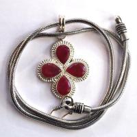 Rub 118 pendentif pendant croix 60mm rubis 10x15mm argent925 4