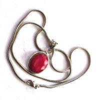 Rub 120 pendentif pendant 45x20mm rubis chaine argent925 2