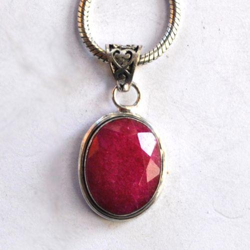 Rub 120 pendentif pendant 45x20mm rubis chaine argent925 4