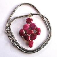 Rub 151 pendentif pendant chaine rubis 40x80mm argent925 2