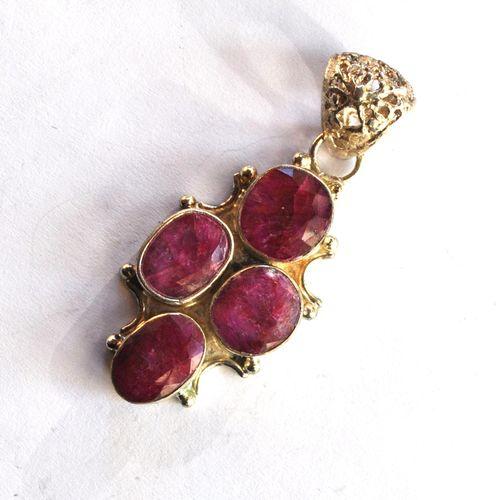 Rub 152 pendentif pendant 60mm rubis 12x10mm argent925 2