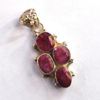 Rub 152 pendentif pendant 60mm rubis 12x10mm argent925 3