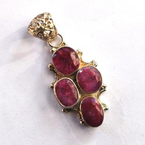 Rub 152 pendentif pendant 60mm rubis 12x10mm argent925 3